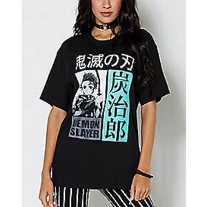 Black Demon Slayer Graphic Tee With design on back - XXL